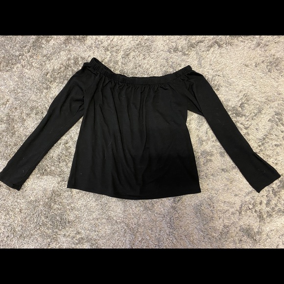Off the shoulder black blouse